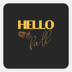 Sticker Carré C’est automne Y’all Automne Laisser design Citroui