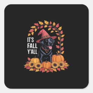 Sticker Carré C’est l’automne Y’all Halloween Thanksgiving Drôle