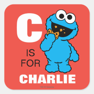 Sticker Carré C est pour le Monstre de Cookie   Ajoutez votre no