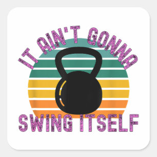 Sticker Carré Ça ne va pas se voiler Drôle Kettlebell Travail