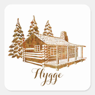 Sticker Carré Cabine de journal confortable - Hygge ou votre pro