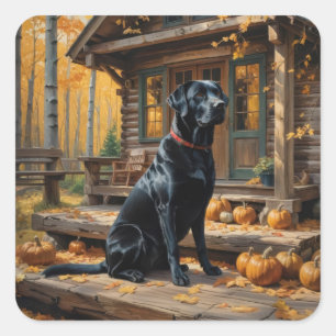 Sticker Carré Cabine du journal de l'extracteur Black Labrador A