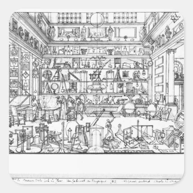 Sticker Carré Cabinet de physique, 1687 (Devant)