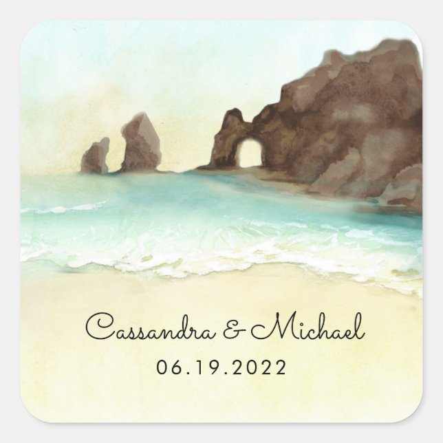 Sticker Carré Cabo San Lucas | El Arco | Destination Mariage Rou (Devant)