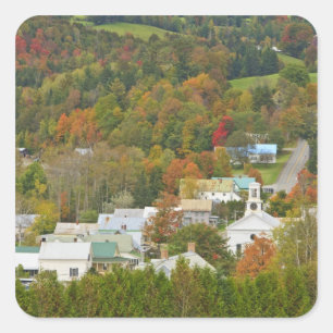 Sticker Carré Cabot, Vermont en automne. Northeast Kingdom.