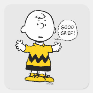 Sticker Carré cacahuètes   Good Grief Charlie Brown