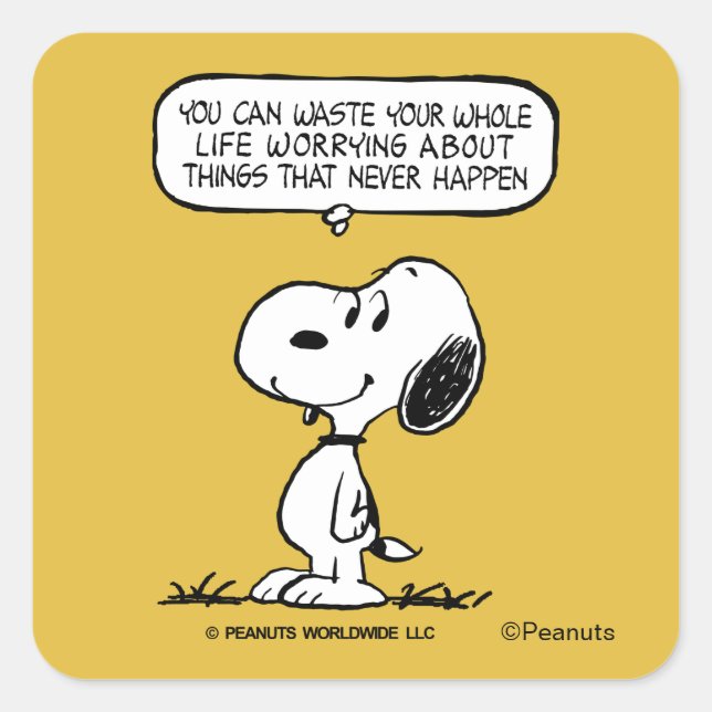 Sticker Carré cacahuètes | Snoopy Vous ne pouvez pas regarder to (Devant)