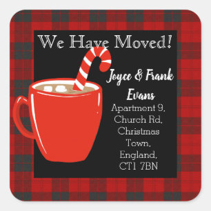 Sticker Carré cacao chaud Noël changement d'adresse