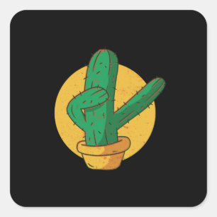 Sticker Carré Cactus en suspension