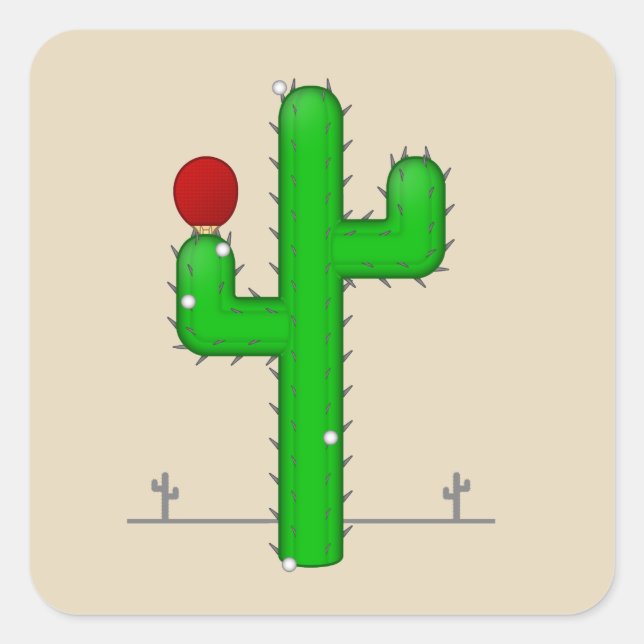 Sticker Carré Cactus rend parfait (Devant)