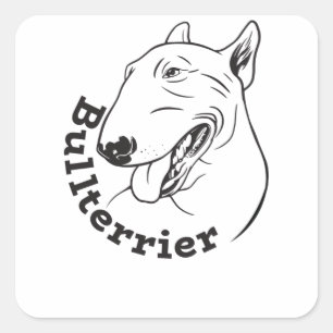 Sticker Carré Cadeau Bully de Miniature Bull Terrier