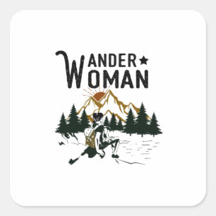 Sticker Carré Cadeau Camper Anniversaire de Wander Woman