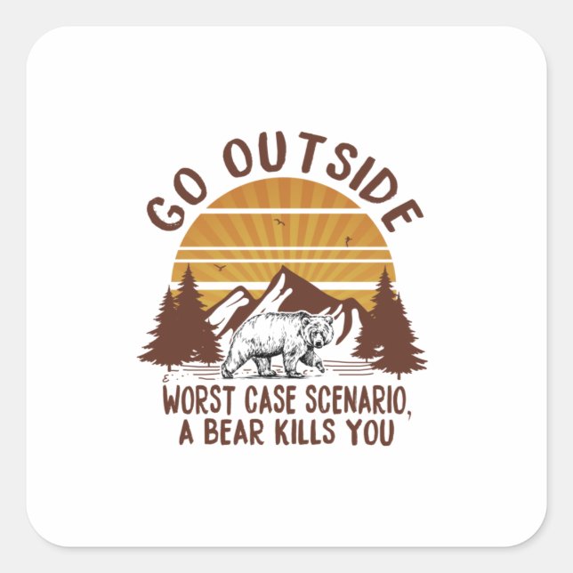 Sticker Carré Cadeau Camper | Sortir du pire scénario Coque (Devant)