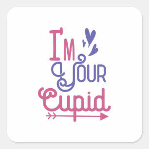 Sticker Carré Cadeau Couple Je Suis Votre Amusant Cupide