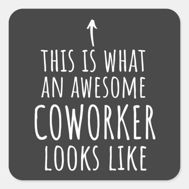 Sticker Carré Cadeau Coworker, Mug Coworker, Super Coworker (Devant)