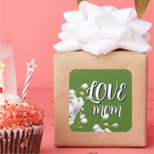 STICKER CARRÉ CADEAU D'AMOUR SPÉCIAL SIMPLE POUR MAMAN