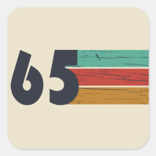 Sticker Carré Cadeau d'anniversaire de naissance vintage 1965