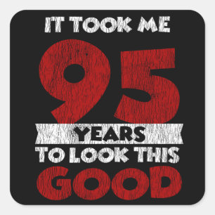 Sticker Carré Cadeau d'anniversaire drôle de 95 ans