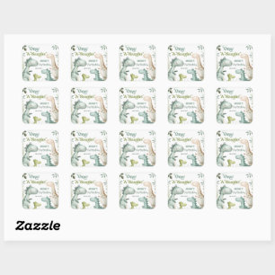 Sticker Carré Cadeau d'anniversaire pour garçon Dinosaur One-A-S