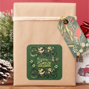 STICKER CARRÉ CADEAU D'ANNIVERSAIRE POUR MAMAN PAPA SŒUR FILS SŒ
