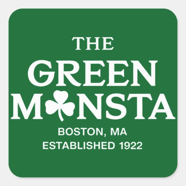 Sticker Carré Cadeau de baseball Green Monsta Boston Green Monst (Devant)