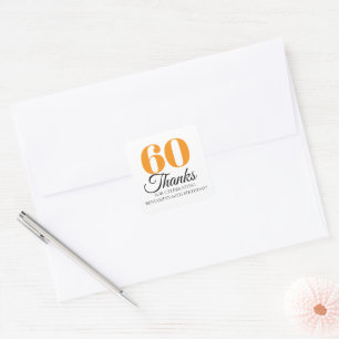 Sticker Carré Cadeau de fête d'anniversaire 30e 40e 50e 60e 70e