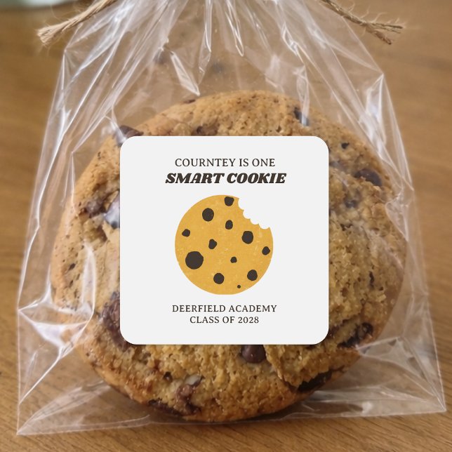 Sticker Carré Cadeau de fin d'études Smart Cookie (Créateur téléchargé)