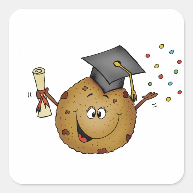 Sticker Carré Cadeau de graduation Smart Cookie (Devant)