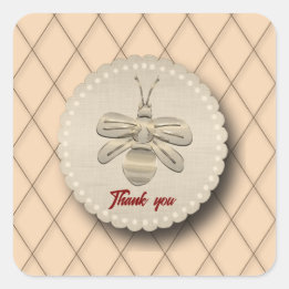 Sticker Carré Cadeau de jolie abeille dorée