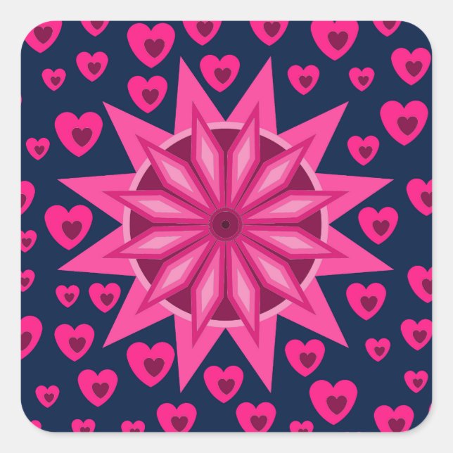 STICKER CARRÉ CADEAU DE LA SAINT-VALENTIN, ANNIVERSAIRE AVEC DES (Devant)