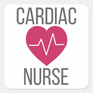 Sticker Carré Cadeau de l'infirmière en cardiologie Cadeau de l'