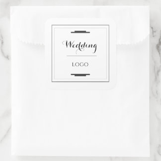 Sticker Carré Cadeau de mariage personnalisé élégant moderne sur