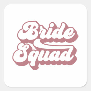 Sticker Carré Cadeau de mariage pour l'équipe de la mariée, ente