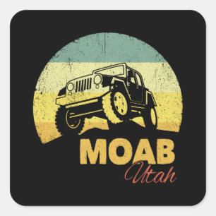 Sticker Carré Cadeau de Moab Utah pour la route hors route - Uta
