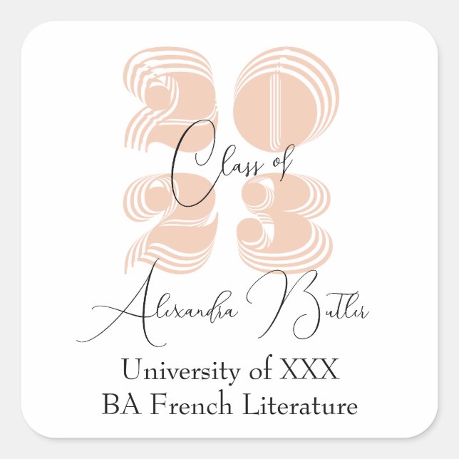 Sticker Carré Cadeau de Remerciement Fête Pêche Promotion 2023 D (Devant)