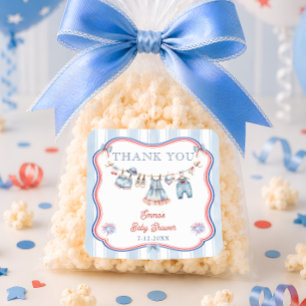 Sticker Carré Cadeau de remerciement pour Baby Shower d'une fill