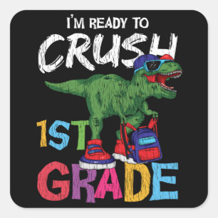Sticker Carré Cadeau de rentrée pour élève de 1re année avec din