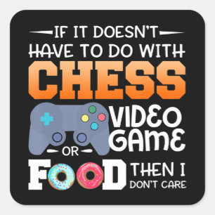 Sticker Carré Cadeau d'échecs   Jeu Vidéo D'Échecs Ou Conception