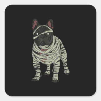 Sticker Carré Cadeau d'Halloween de maman de chien de taureau fr