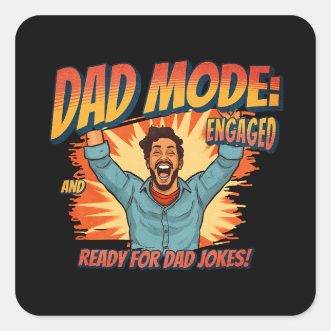 Sticker Carré Cadeau fête des pères | Mode papa (Devant)