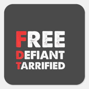 Sticker Carré Cadeau patriotique gratuit et défiant arriéré cont