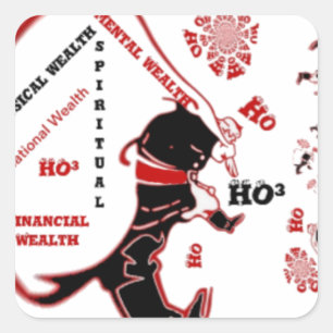 Sticker Carré Cadeau Père Noël Secret - Prospérité et Richesse