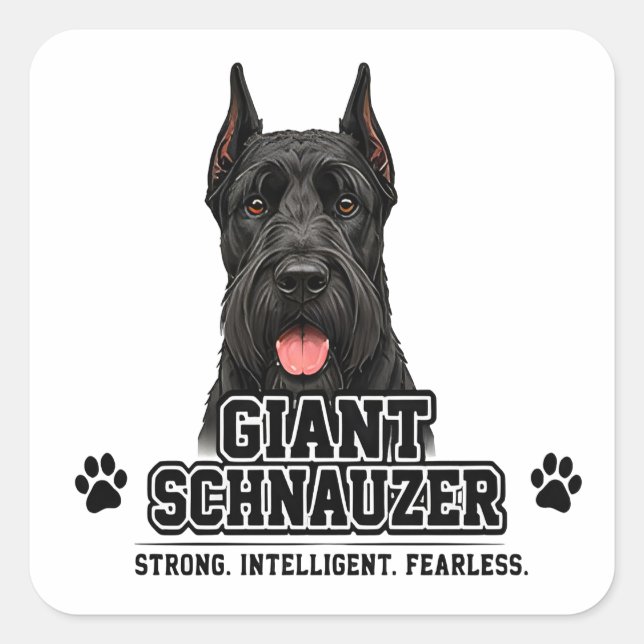 Sticker Carré 🐾 Cadeau pour amateur de Schnauzer géant 🐾 (Devant)