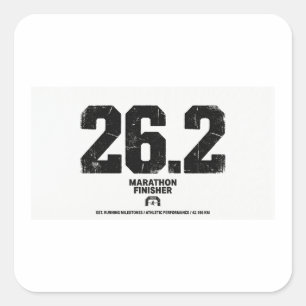 Sticker Carré Cadeau pour avoir terminé un marathon de 26,2 mill