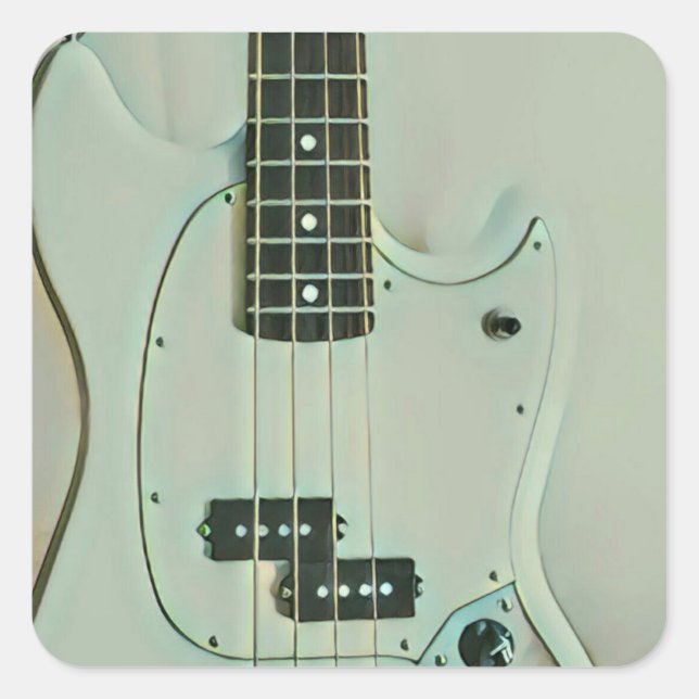 Sticker Carré Cadeau pour guitariste (Devant)