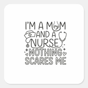 Sticker Carré Cadeau pour maman infirmière minimaliste et infirm