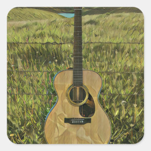 Sticker Carré Cadeau pour petit ami guitariste