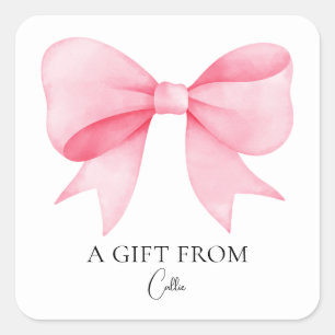Sticker Carré Cadeau simple et moderne de boue rose mignon