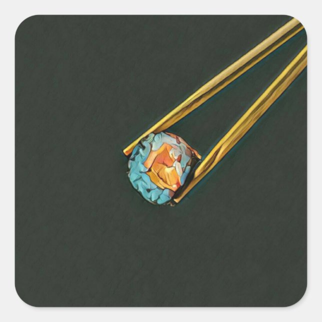 Sticker Carré cadeau sushi cool (Devant)