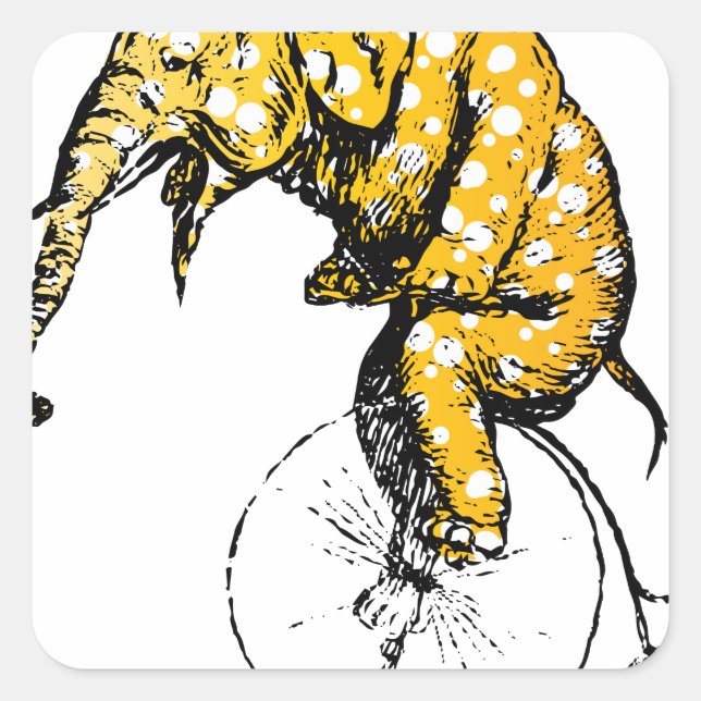 Sticker Carré Cadeaux Circus Elephant (Devant)